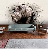 bzdhwwhシルク壁紙/壁壁画、3d Rhino壁画、漫画の動物リビングルーム壁紙寝室子供部屋 6959786396873