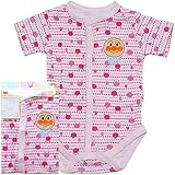 【本体綿100％】2017年 夏物 アンパンマン フライス 前開き 半袖ロンパス Anpanman ピンク◇80cm