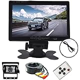 OBEST バックモニター 高輝度7インチモニター+ バックカメラ12V/24V兼用 バックカメラセット+一体型20Mケーブル トラック、バス、重機等対応 取付簡単 バックカメラ 車用 モニター