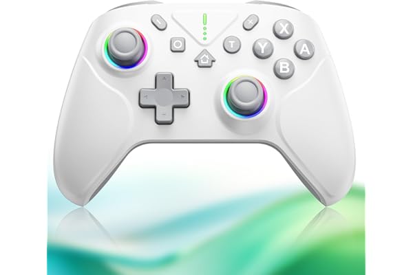 Switch 2 コントローラー Switch1/2代対応 スイッチ コントローラー ダブルホール機能 TURBO連射 マクロ機能 背面ボタン付き 9色RGBライト 1000mAh大容量 Bluetooth 無線接続 ジャイロセンサー搭載 4階段HD振動 プロコン Switch全世代に対応 Android/IOS/PCにも対応 日本語取扱説明書付き 白