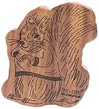 Finn + Emma Natural Wood Baby Neutral Rattle Teether - Squirrel [並行輸入品]