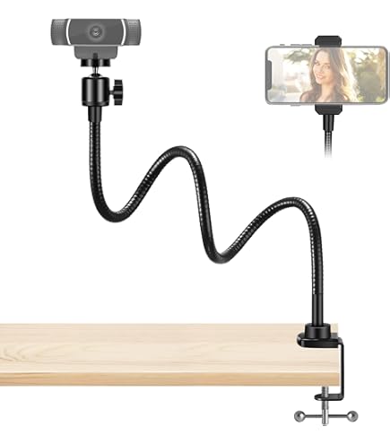 LS08 Flexible Overhead Camera Mount Desk Stand, Webcam Stand Microphone Boom Arm Tabletop Photography Videography Live Stream Table Clamp Mount - View #12