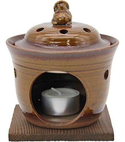 Amazon.co.jp: 香炉 陶器/フクロウ 茶香炉/アロマ プレゼント 贈り物