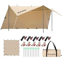Amazon | タープ Xincamping スクエアタープ 正方形タープ 4m×4m ポリ