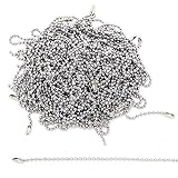 【100本セット】ボールチェーン コネクター付き 1２cm コネクター付き ハンドメイド アクセサリーパーツ ボール径2.4mm
