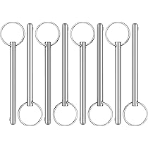 4-Pack 316 Stainless Steel Quick Release Pins - 0.25" Diameter, 3.74" Total Length For Bimini Tops & Marine Use