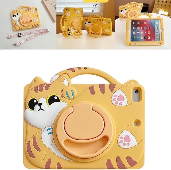 CrazyLemon Compatible iPad 9.7 Inch Case, iPad 6th Generation 2018 / 5th Generation 2017 Case, Cute, 360 Degree Rotating Ring, Stand Feature/Shoulder Strap/Pen Holder Included, Cute and Fashionable - 1