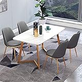 大理石のダイニングテーブル長方形のポストモダンプラグイン家庭用ライト高級ダイニングテーブルと椅子の組み合わせ小さなアパートホーム120x60x75cm (Size : 140x70x75cm)