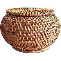 トールペイント (アッセンデルフト)小物入れ蓋つきバスケット Amazon.co.jp: Lirancia 収納かご 蓋付き 整理ハコ 藤バスケット
