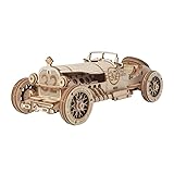 つくるんです® 日本語説明書付 3D ウッドパズル オーナメントシリーズ (レーシングカー)