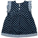 《初夏盛夏対応》(日本製) Pample Mousse(パンプルムース) ローンミラクルウェーブボーダーと水玉のワンピース 95cm /NB NO.DP-72801