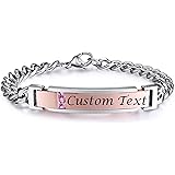NEHZUS Couples Bracelets His and Hers Stainless Steel Personalized Bracelet Custom Engraving
