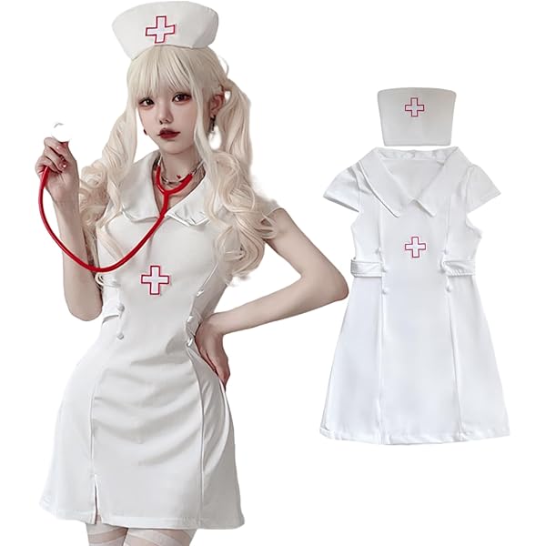 ナース服　コスプレ Amazon.co.jp: [COSSA] ナース服 コスプレ ナース レディース