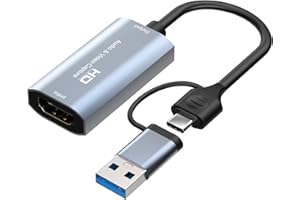【2024】HDMI キャプチャーボード 4K 60Hz HDMI - USB 3.0/Type C ビデオキャプチャー HDMI USB 変換 小型軽量 ゲーム録画/HDMIビデオ録画/ライブ配信用 Windows/Linux/MAC/Androi