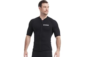 MORGEN SKY サーフスーツ ウェットスーツ 2mm ジャケット 半袖 男女 水着 上着 サウナスーツ 保温通気 防寒防風 水陸両用 紫外線対策 サーフィン ダイビング 釣り 潮干狩り マリンスポーツ MT203