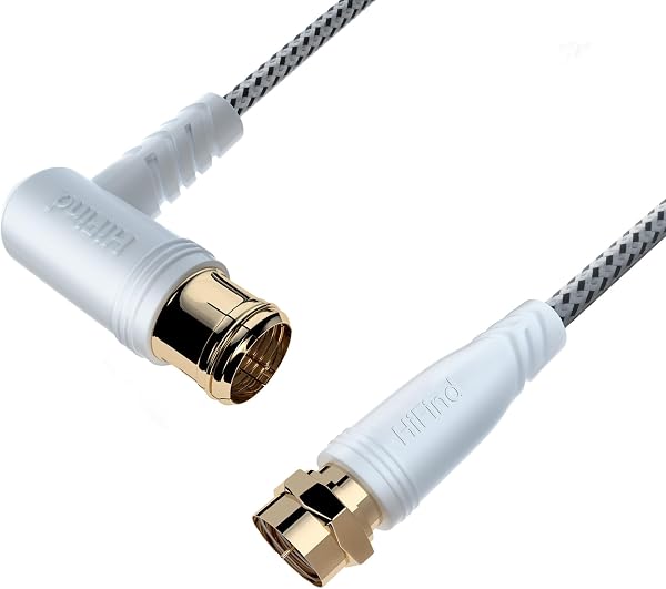 HiFind Antenna Cable, Slim, Triple Shielded TV Antenna Cable, S-2.5C-FB Coaxial Cord, Ultra-Slim TV Coaxial Signal Cable, F-Type OFC【Satellite Broadcast/BS/CS/Terrestrial Digital/CATV Compatible】Nylon - 1