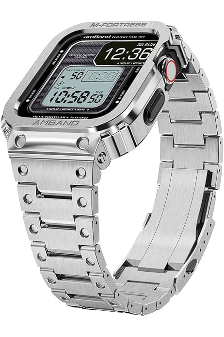 Amazon.co.jp: Apple Watch バンド ステンレスケースバンド 一体型  