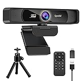 Spedal 931 4K Webカメラ UHD 800万画素 120°広角 会議用カメラ Sony 1/2.8インチセンサー 4倍ズーム リモコン＆三脚付き 内蔵マイク USB プラグ＆プレイ オンライン授業・ウェブ会議・テレワーク対応 macOS、Windows、YouTube、Skype、配信、Zoom、Facetime 対応