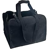 Socpuro 薪バッグ 2WAY 薪ケース 60L 帆布 ジッパー付 薪入れ 耐荷重30Kg キャンプ 薪キャリ ログキャリア 大容量 薪 キャリーバッグ 完全展開可能 コンパクト 頑丈 耐摩耗 持ち運びやすい (Black)