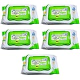 プレミアム 超厚手 ウェットティッシュ キャップ付き 55枚入り 5個セット（計275枚） キャップ付きノンアルコール除菌ウェットティッシュ ノンアルコール エンボス加工 ウェットシート