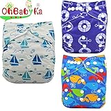 Ohbabyka3点セット おむつカバー サイズ調整可 ベビー 赤ちゃん キッズ 布おむつカバー 布オムツカバー 男の子 女の子 かわいい 保育園 入園準備 入園グッズ 入園 準備 布おむつ フリーサ