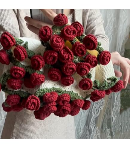 Amazon｜31.5/43.3インチのブーケブランケット、完成品かぎ針編みの花