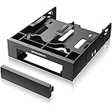 GRAUGEAR 5インチベイ 3.5インチ 変換 HDDマウンタ 内蔵型ハードディスクリムーバルケース 3.5インチSATA HDD専用変換アダプタ 2.5インチSSD HDD変換ブラケット ハードドライブ 5.25インチベイ用 [G-CV-235