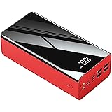 Power Bank Large Capacity 50000 mAh, Portable Battery Quick Charge with Digital Display, Portable Mirror Reflective Battery w