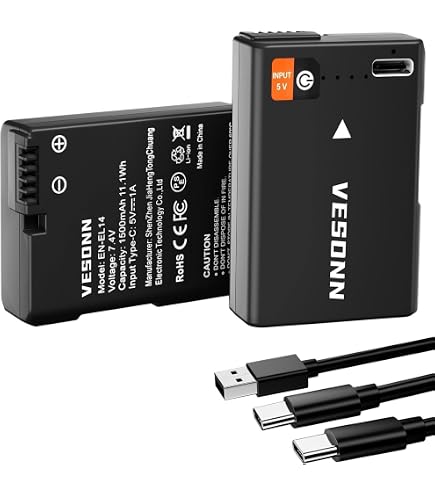 Amazon | 【2個セット】EN-EL14 / EN-EL14a 互換 バッテリー D5200