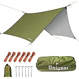 Unigear 防水タープ ヘキサ 紫外線対策 UVカット 撥水加工 軽量 遮熱性 収納ケース付き 持ち運び便利