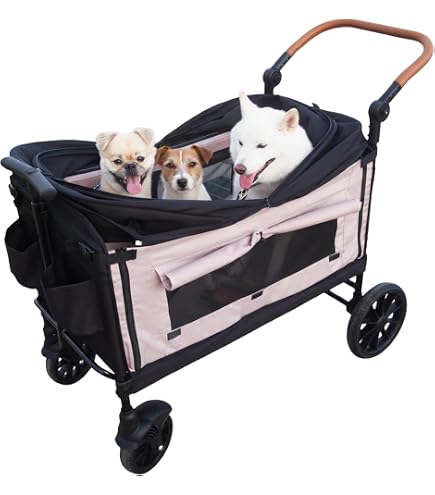 Amazon | [GZGZ] 多頭飼い 大型犬対応 ペットカートワゴン 屋根付き