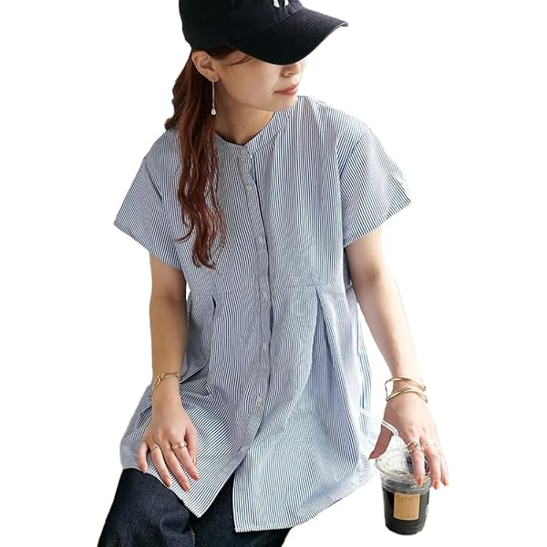 【完売品】DISCOAT ドビーストライプレースフレンチブラウス Discoat ブラウス シャツ 「India」ドビーストライプレース