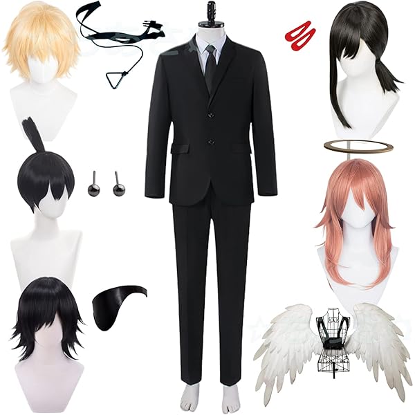 チェンソーマン　天使の悪魔　コスプレ　衣装　ウィッグ　羽　輪っか　セット Amazon.co.jp: コスプレ衣装 チェンソーマン 天使の悪魔 衣装+羽