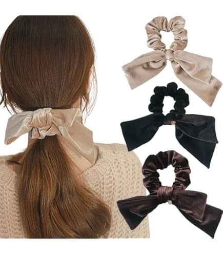 Amazon | BetterJonny ベロア ヘアアクセ 2個セット 黒 ベルベット