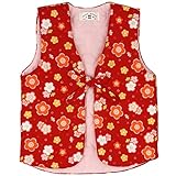 ポンチョ 梅 レッド 80サイズ 女の子 日本製