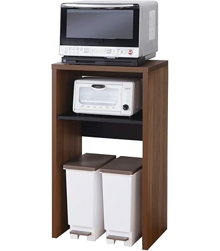 Hagihara VKR-7146-DBR Cooktop Kitchen Rack, Trash Can Top Rack, Open Rack, Width 28.0 Inches (71 Cm), Depth 16.5 Inches (42 Cm), Height 35.8 Inches (90.5 Cm), Top Plate, Load Capacity