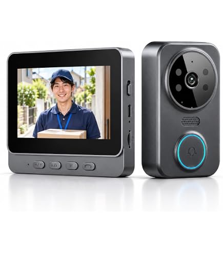 ビデオ 玄関チャイム付き 工事不要 インターホン 180°超広角　カメラ　防犯 Amazon.co.jp: インターホン カメラ付き 工事不要 Wi-Fi不要テレビ