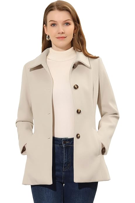Crop Trench Coat Jacket For Women Nautica Women's Coat Cotton