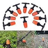 Demiawaking 灌漑スプリンクラー ドリップ灌漑 霧吹き ノズル+スクリューホースパイプ ミスト・噴霧・灌漑・散水用具 ガーデニング 園芸 30個セット