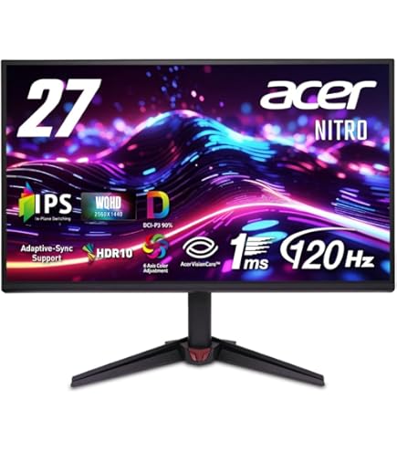 Amazon.co.jp: Acer モニター 27インチ WQHD IPS 非光沢 120Hz 1ms DCI