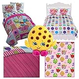 Shopkins Kids 6 Piece Twin Bedding Set - Reversible Comforter, Sheet Set with Reversible Pillowcases