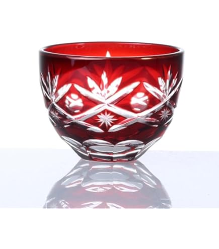 Amazon.co.jp: みよし漆器本舗 切子ぐい呑み盃 ペアセット 切子