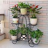 Chengxin Shop-アウトドアプラントスタンド/多層フラワーラック - 植物の花瓶のための鉄の金属立っている棚安定的な植物スタンドサポートバルコニー/リビングルーム/屋外/屋内ガーデニング装飾