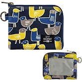 財布 小型 パスケース コインケース シンプル 鳥柄 ネイビー 紺 薄型 ( 日本製 小物 旅行 サブウォレット おしゃれ 定期入れ ) 【 CITYPASSPORT 】