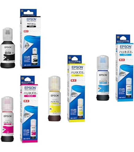 Amazon.co.jp: 【純正品】エプソン インクボトル YADHAR 4色セット