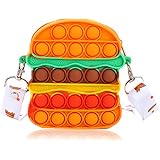 7iper Pop Bag Pop Purse,Pop Shoulder Bag Fidget Toys for Kids Crossbody Purse Pop Fidget Bag for Girls (Hamburger)