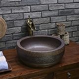 GYP 盆地セラミックス高温磁器の盆地シンク洗面器手描きの胚 ( 色 : A )