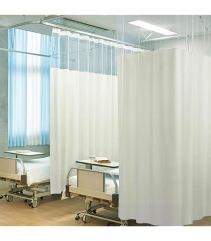 Amazon｜【即納】 医療用カーテン 品 上部ネット30cm一体型カーテン 巾