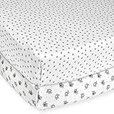 ベビーベッド用ボックスシーツ サテンのような肌触り 綿100% 2枚組 (Gray Elephant/Dot) [並行輸入品]
