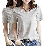 Amazon  半袖 Tシャツ レディース トップス Vネック 薄手 おしゃれ 